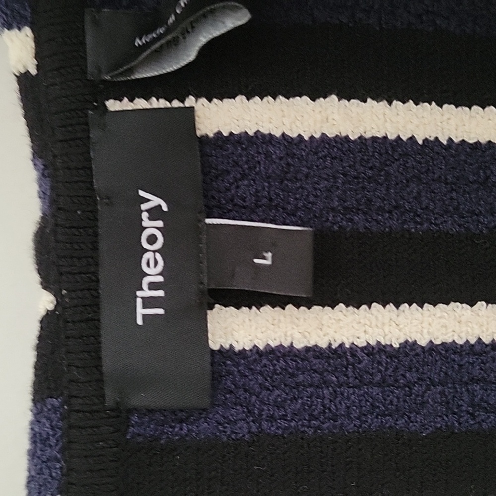 Theory Sleeveless Navy Hoodie Sz L - Picture 4 of 5